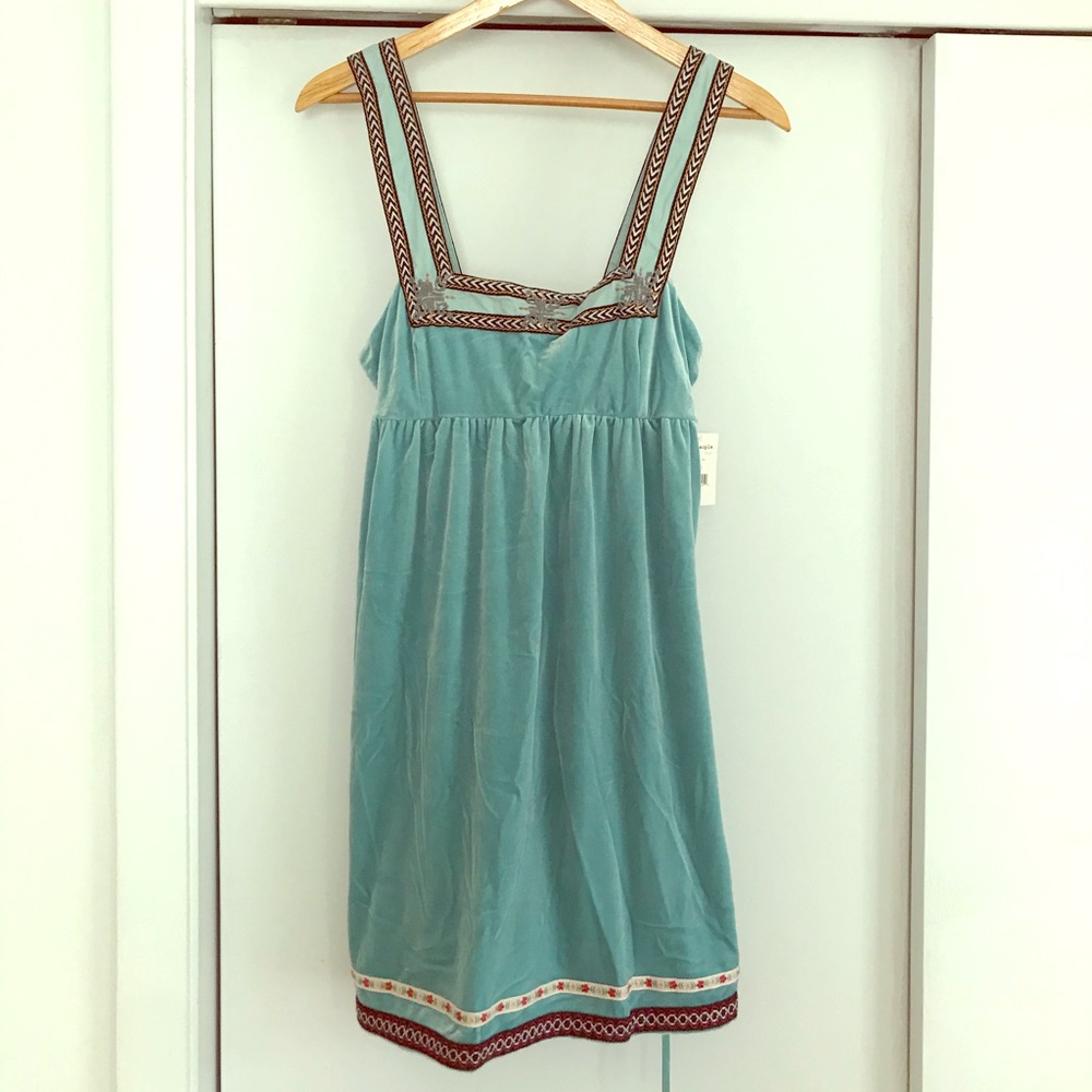 ice blue velvet free people dress